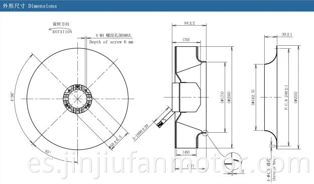 Ventilador centrífugo / ventilador centrífugo hacia atrás DC